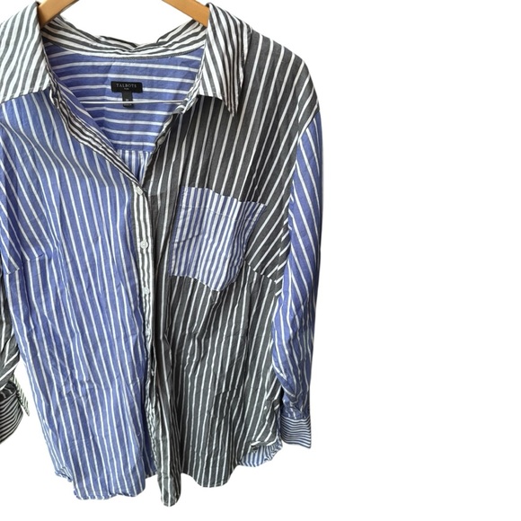 Talbots Boyfriend Shirt - Mixed Sailor Stripe I Size: 3X - Picture 4 of 8
